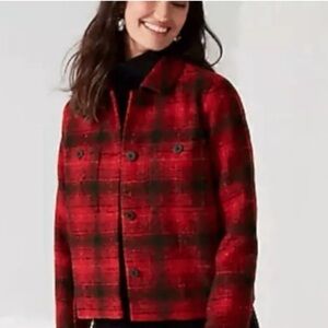 J Jill red and black buffalo plaid checked Jacket S